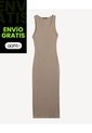 Vestido Midi De Tirantes  Para Mujer Beige Seven Seven de Seven Seven