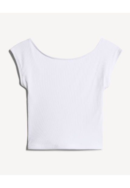 Camiseta Para Mujer Manga Corta Cuello Redondo Color Marfil Marca Seven Seven #28096453