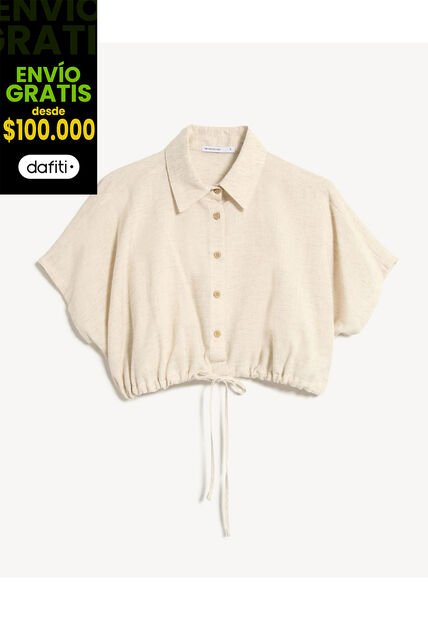 Blusa Para Mujer Manga Corta Color Crudo Marca Seven Seven #28124096