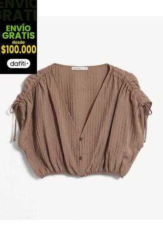 Blusa Para Mujer Manga Corta Color Arena Marca Seven Seven #28124056 Seven Seven