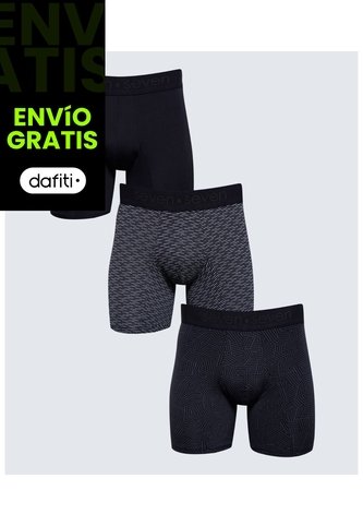 Pack X 3 Bóxer Medio Surtido X3 Para Hombre Negro Seven Seven Seven Seven
