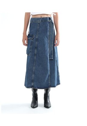 Falda Para Mujer Largo Color Azul Medio Marca Seven Seven #28140900