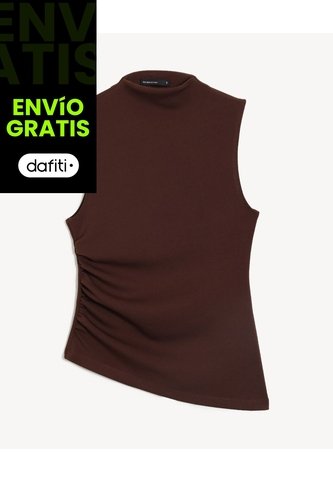 Camiseta Corta Manga Sisa  Para Mujer Café Seven Seven Seven Seven