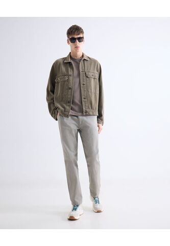 Pantalón Chino Regular  Para Hombre Gris Seven Seven Seven Seven