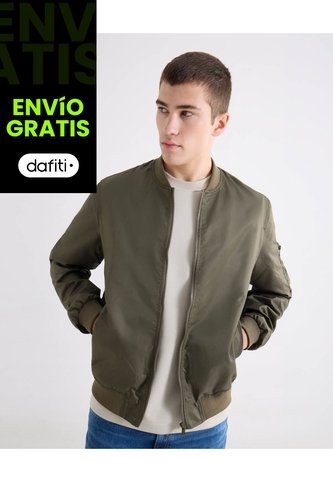 Chaqueta Bomber Basica  Para Hombre Verde Seven Seven Seven Seven