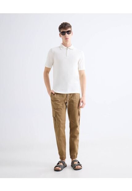 Jogger Cargo Con Bolsillos  Para Hombre Camel Seven Seven