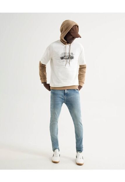 Jeans Skinny Tono Claro  Para Hombre Azul Seven Seven