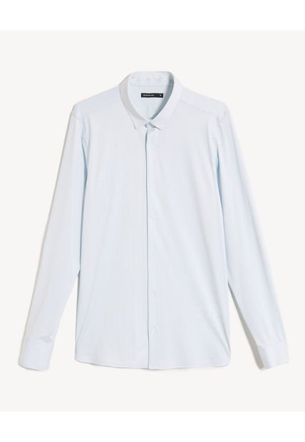 Camisa Para Hombre Manga Larga Sin Bolsillo Cuello Casual M Color Azul Marca Seven Seven #45012150