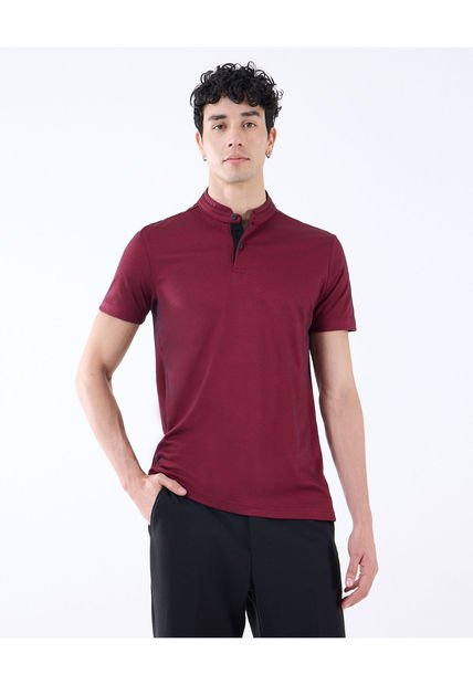 Polo Para Hombre Cuello Maquina  Color Vino Marca Seven Seven #45110868