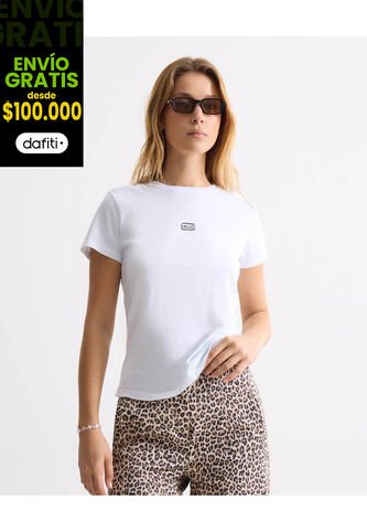 Camiseta Para Mujer Manga Corta Cuello Redondo Color Blanco Marca Seven Seven #28096377 Seven Seven