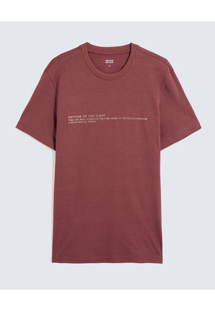 Camiseta Para Hombre Manga Corta Cuello Redondo Color Vino Marca Seven Seven #45092751