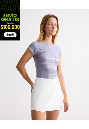 Camiseta Para Mujer Manga Sisa Moda Color Gris Marca Seven Seven #28096437