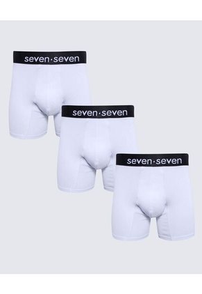 Pack X 3 Bóxer Medio X3 Para Hombre Blanco Seven Seven