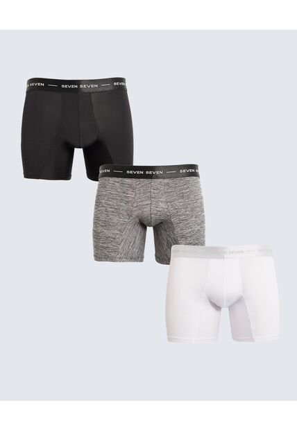 Pack X 3 Bóxer Medio En Microfibra X3 Para Hombre Blanco Seven Seven