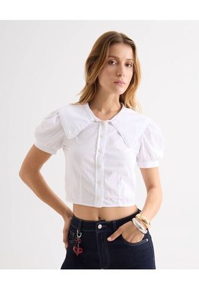 Blusa Para Mujer Manga Corta Color Crudo Marca Seven Seven #28124081