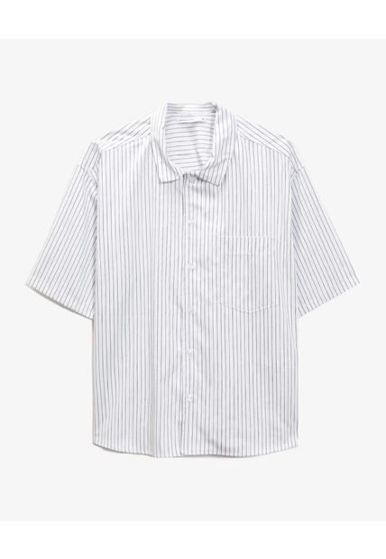 Camisa Para Hombre Manga Corta Con Bolsillo Cuello Casual M Color Marfil Marca Seven Seven #45012226