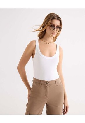 Camiseta Para Mujer Manga Sisa Moda Color Marfil Marca Seven Seven #28096345