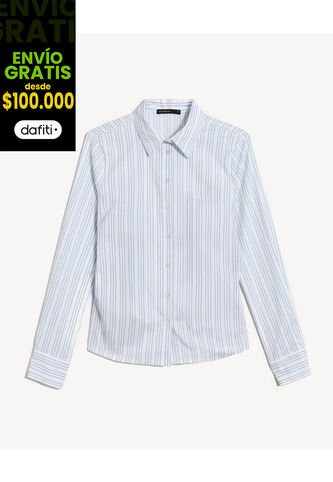 Blusa Para Mujer Manga Larga Color Azul Marca Seven Seven #28124102 Seven Seven