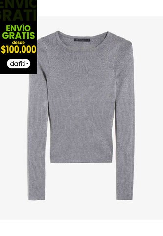 Camiseta Para Mujer Manga Larga Cuello Redondo Color Gris Marca Seven Seven #28096328 Seven Seven