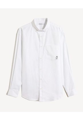 Camisa Para Hombre Manga Larga Con Bolsillo Cuello Button D Color Crudo Marca Seven Seven #45012225