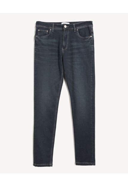 Jean Skinny Tono Oscuro Con Desgastes  Para Hombre Azul Seven Seven