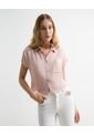 Camisa Cropped Con Bolsillo  Para Mujer Rosado Seven Seven de Seven Seven
