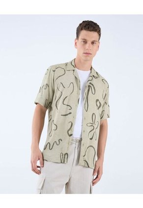 Camisa Para Hombre Manga Corta Color Verde Claro Marca Seven Seven #45012092