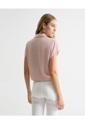 Camisa Cropped Con Bolsillo  Para Mujer Rosado Seven Seven