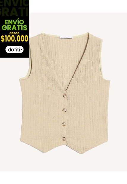 Camiseta Para Mujer Manga Sisa Moda Color Crema Marca Seven Seven #28096442