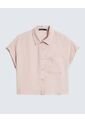 Camisa Cropped Con Bolsillo  Para Mujer Rosado Seven Seven de Seven Seven