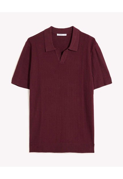 Polo Para Hombre Cuello Tejido Sin Bolsillo Color Vino Marca Seven Seven #45110897