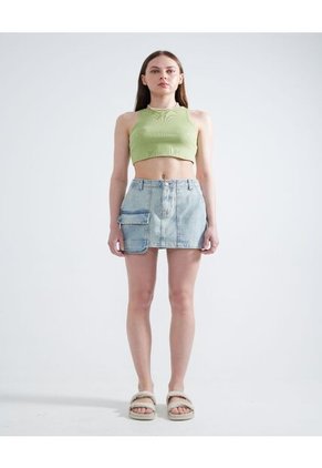 Falda Para Mujer Corto Color Azul  Marca Seven Seven #28140868