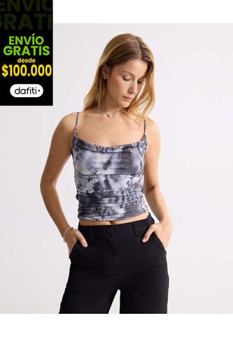 Camiseta Para Mujer Manga Sisa Moda Color Gris Marca Seven Seven #28096434 Seven Seven