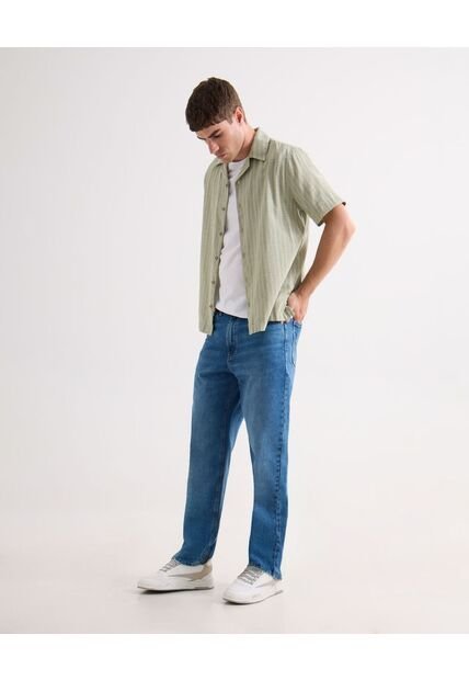 Jean Clásico Tiro Medio  Para Hombre Azul Seven Seven