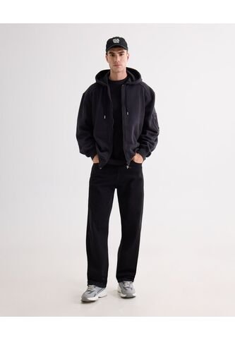 Jean Recto Tiro Medio  Para Hombre Negro Seven Seven Seven Seven