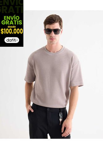 Camiseta Para Hombre Manga Corta Cuello Redondo Color Café Marca Seven Seven #45092753 Seven Seven