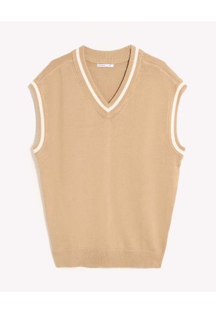 Chaleco Para Hombre Plano Color Arena Marca Seven Seven #45250009
