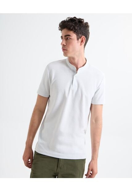 Polo Para Hombre Cuello Mao  Color Gris Claro Marca Seven Seven #45110877