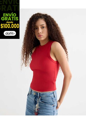 Camiseta Para Mujer Manga Sisa Cuello Redondo Color Rojo Marca Seven Seven #28096389 Seven Seven