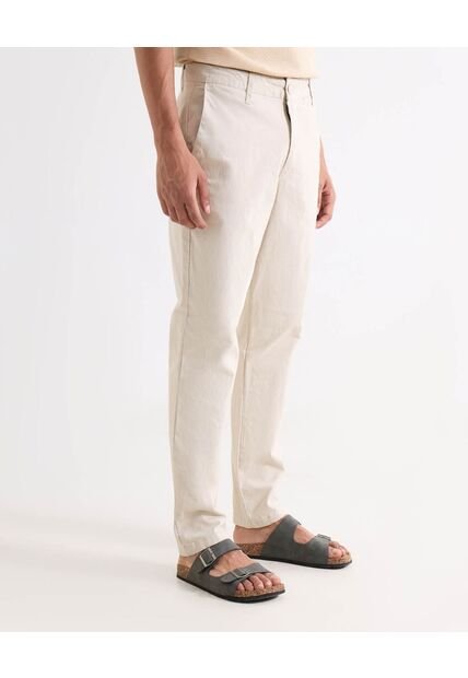 Pantalón Chino Regular En Drill  Para Hombre Crudo Seven Seven