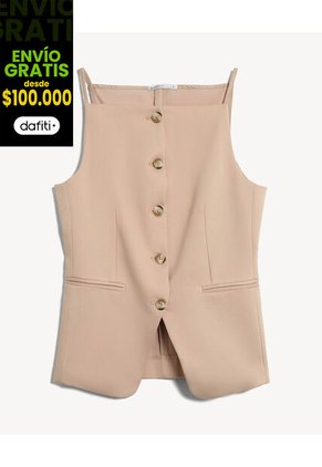 Chaleco Para Mujer Plano Color Beige Marca Seven Seven #28250141