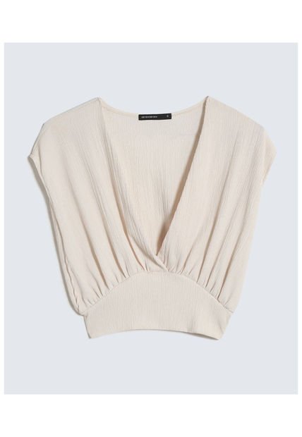 Camiseta Para Mujer Manga Corta Color Beige Marca Seven Seven #28096131