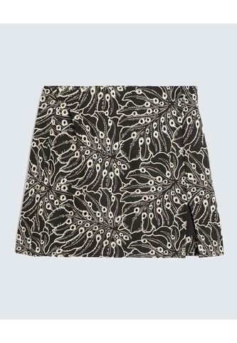 Falda En Ojalillo  Para Mujer Negro Seven Seven Seven Seven