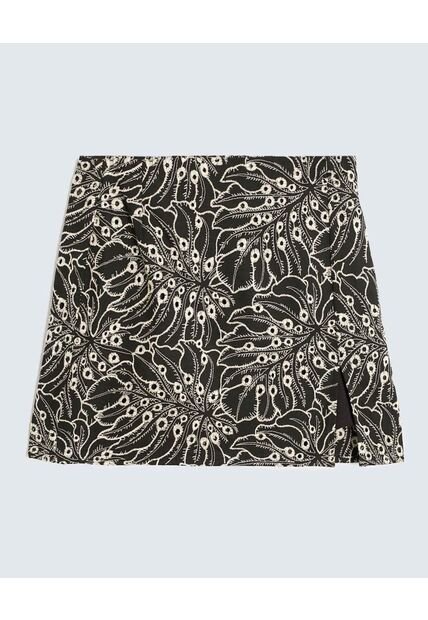 Falda En Ojalillo  Para Mujer Negro Seven Seven