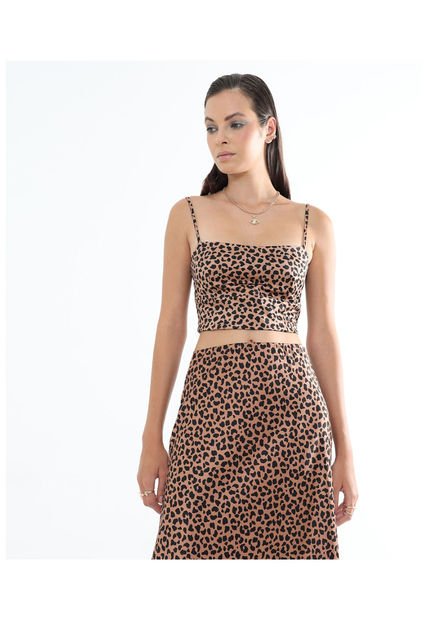 Blusa Para Mujer Manga Sisa Color Camel Marca Seven Seven #28123996