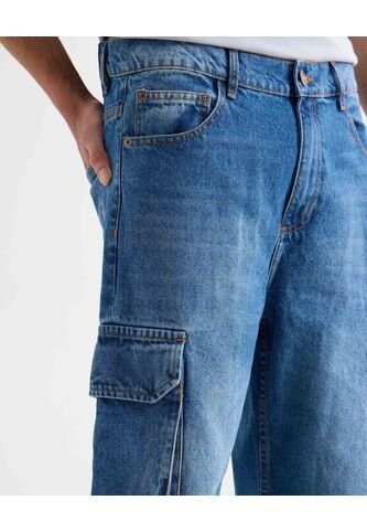 Jean Straight Cargo Tono Azul  Para Hombre Azul Seven Seven Seven Seven