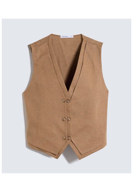 Chaleco Para Mujer  Color Camel Marca Seven Seven #28250119