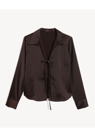 Blusa Anudado Delantero  Para Mujer Café Seven Seven Seven Seven