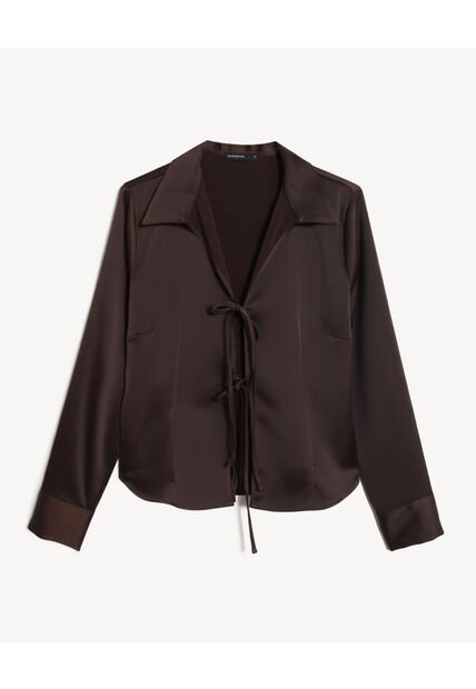 Blusa Anudado Delantero  Para Mujer Café Seven Seven