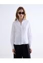 Camisa Estructurada Manga Larga  Para Mujer Blanco Seven Seven de Seven Seven